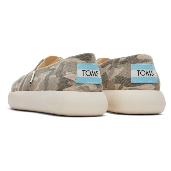 TOMS Alpargata Mallow Taupe Grey Forest Camo Print Shoe Slip On Loafer - Picture 3 of 9